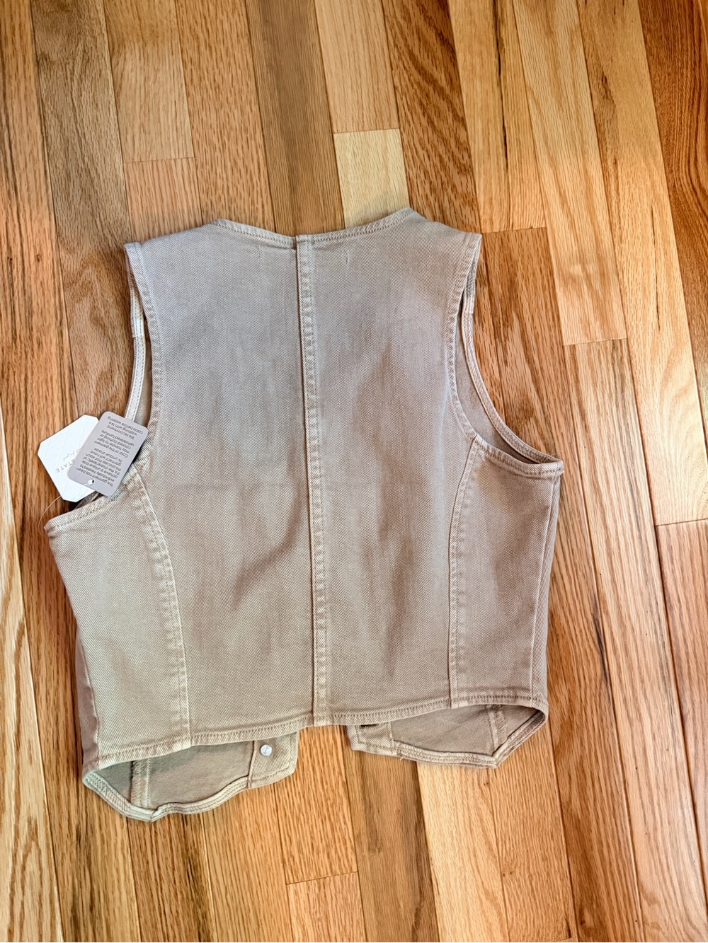 NWT Altar'd State Tan Button-Front Vest - Picture 4 of 4
